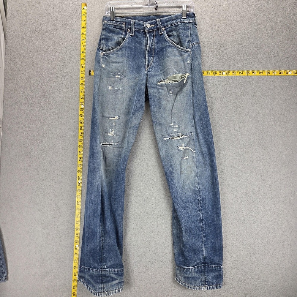 Vintage Levis Engineered Jeans Mens 28x32 Blue Twisted Button Fly Thrashed